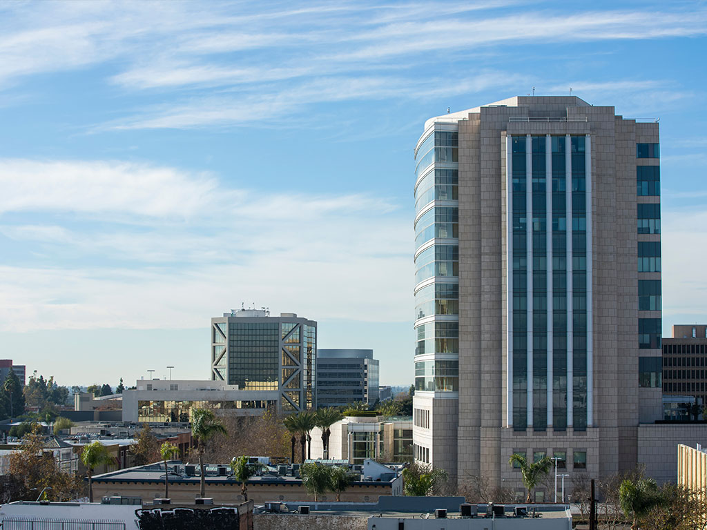 Scenic view of downtown Santa Ana, California.