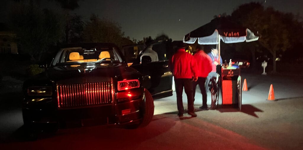 Valet parking attendants supporting guest arrivals