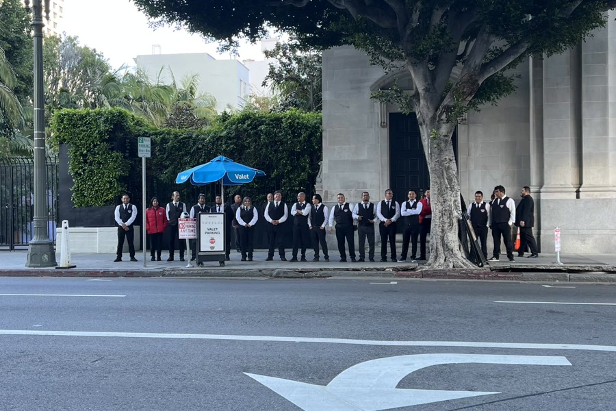 American Valet team lined up for a Los Angeles event