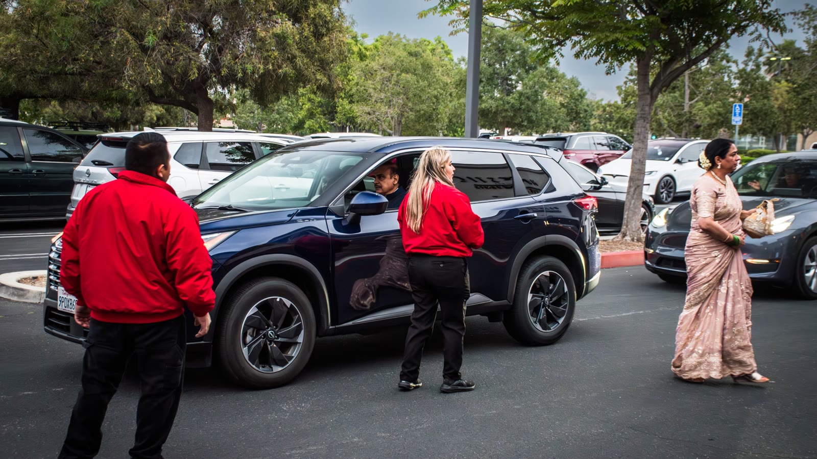 American Valet Parking team coordinating guest arrivals for a Los Angeles celebration